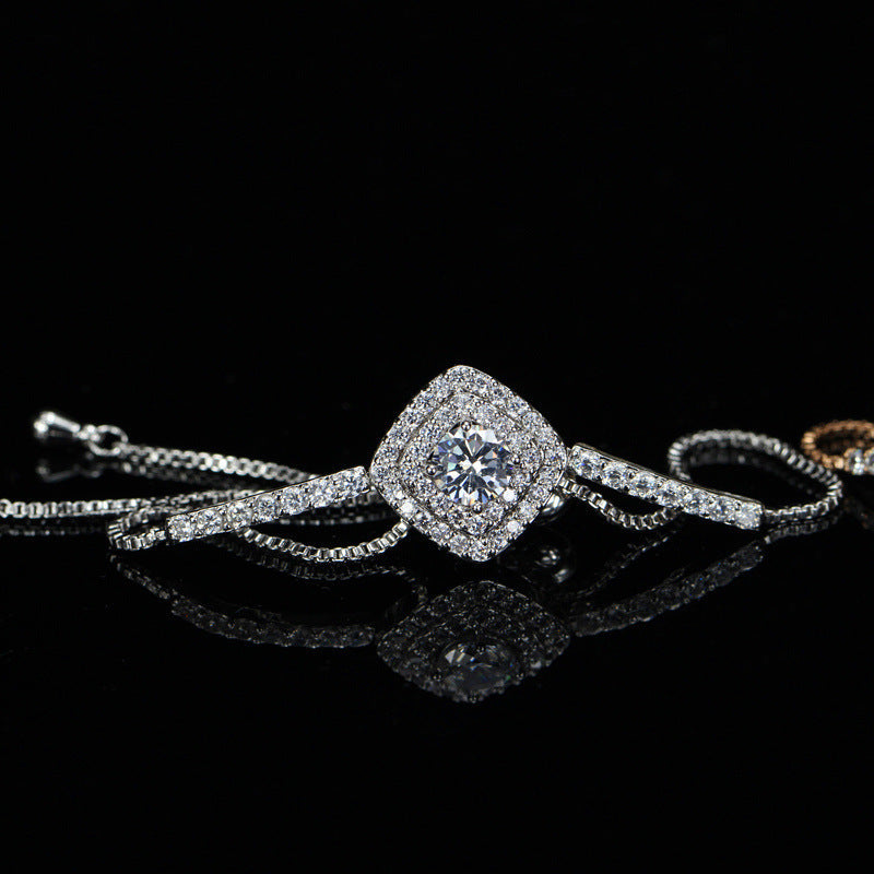 Fashion Korean-style European-style jewelry Elegant zirconia quality bracelet Genuine gold with long-lasting color retention