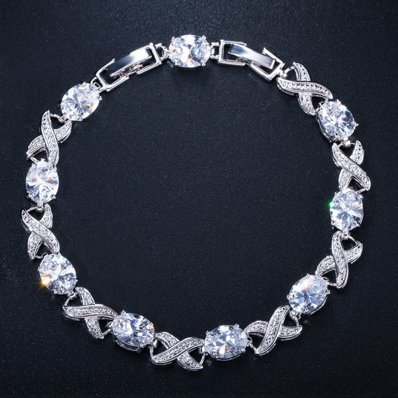 Korean-style fashionable trend bracelet,high-end AAA zirconia multi-color option elegant women's jewelry accessory