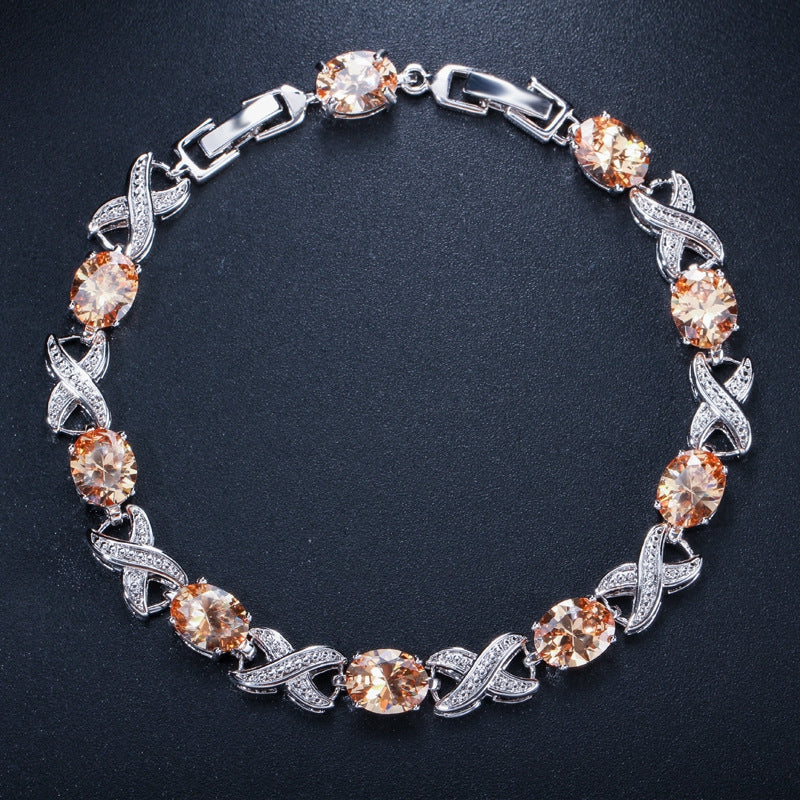 Korean-style fashionable trend bracelet,high-end AAA zirconia multi-color option elegant women's jewelry accessory