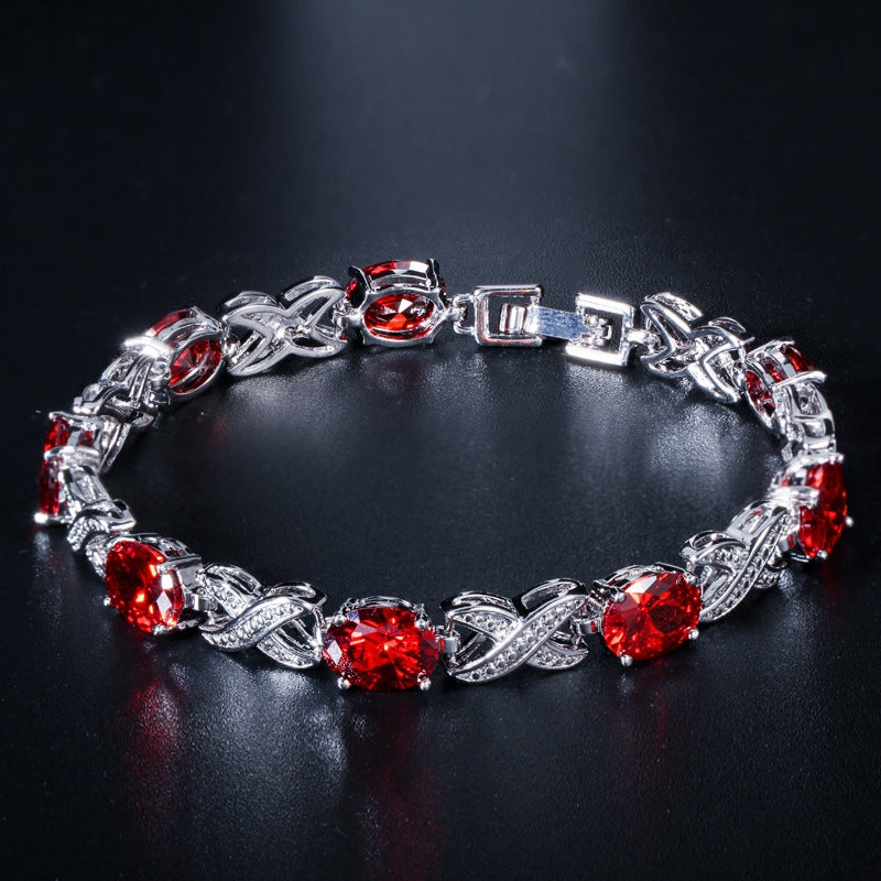 Korean-style fashionable trend bracelet,high-end AAA zirconia multi-color option elegant women's jewelry accessory