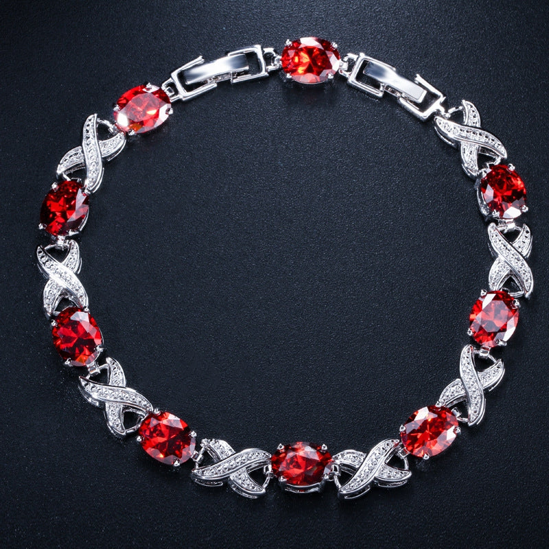 Korean-style fashionable trend bracelet,high-end AAA zirconia multi-color option elegant women's jewelry accessory