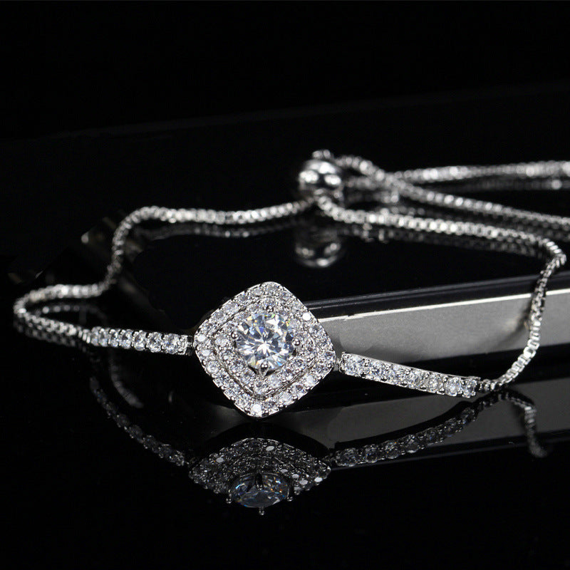 Fashion Korean-style European-style jewelry Elegant zirconia quality bracelet Genuine gold with long-lasting color retention