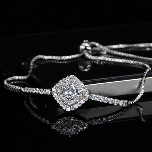 Fashion Korean-style European-style jewelry Elegant zirconia quality bracelet Genuine gold with long-lasting color retention