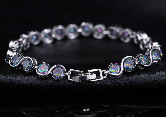 Fashion multicolored bracelet, AAA quality zircon, Korean-style jewelry
