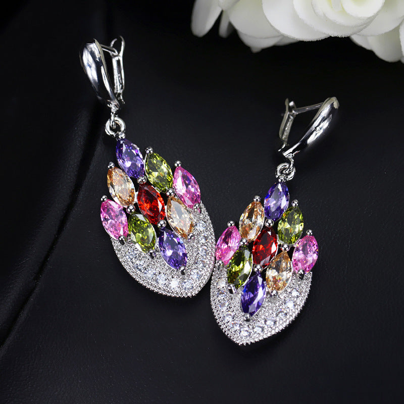 European and American style zircon jewelry set Wholesale bridesmaid and wedding accessories for photo studios and photography props