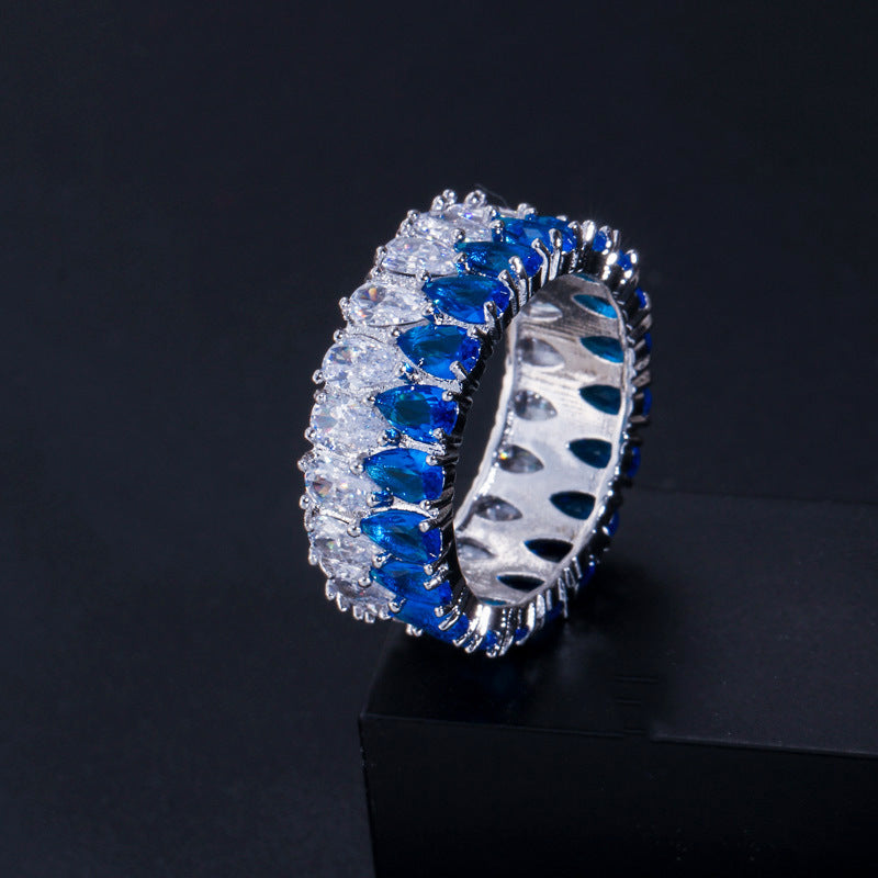 European and American fashion AAA zircon bracelet - perfect accessory for the bride's banquet Set includes necklace earrings ring and bracelet