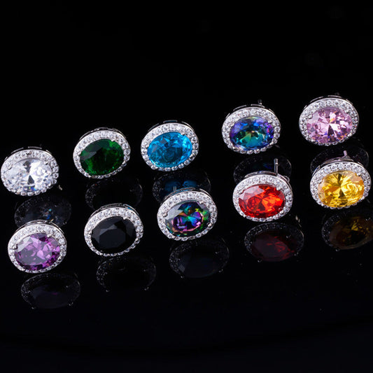 Micro-set stud earrings - Best-selling AAA zirconia earrings for wholesale High-end earrings from Europe and America with diamond inlays