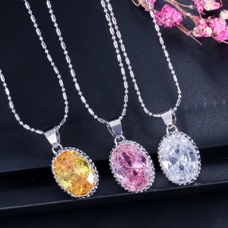 Korean version high-end fashionable chain set - zircon necklace, ring and earrings jewelry set