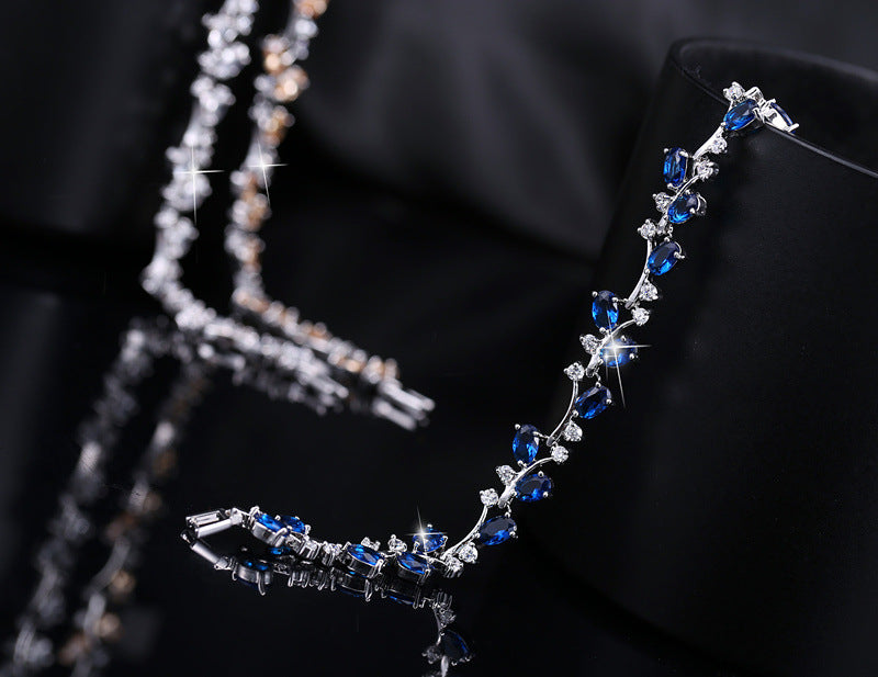 Korean version hand accessories.Korean-style fashionable 18K white gold zirconium bracelet for women
