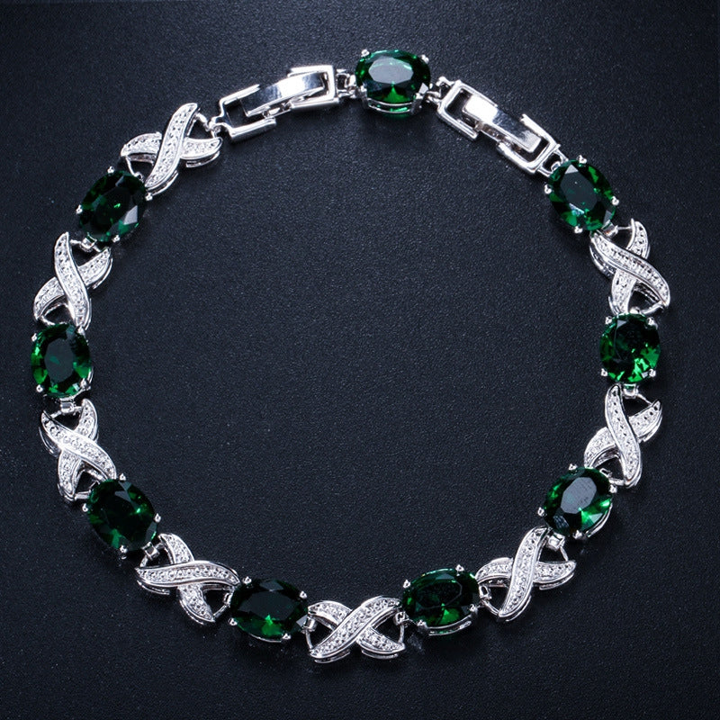 Korean-style fashionable trend bracelet,high-end AAA zirconia multi-color option elegant women's jewelry accessory