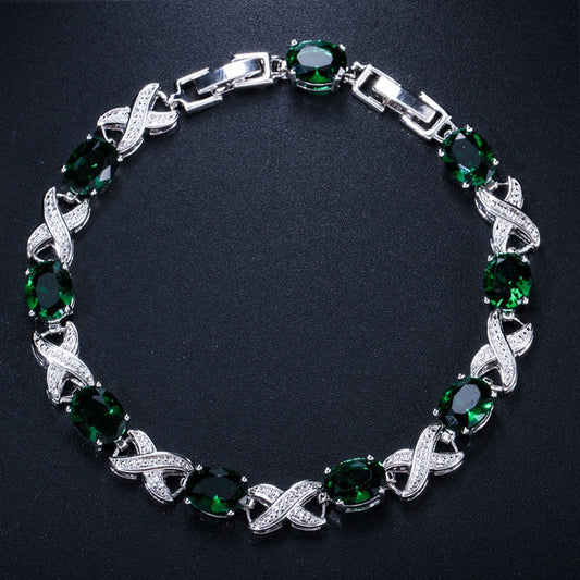 Korean-style fashionable trend bracelet,high-end AAA zirconia multi-color option elegant women's jewelry accessory