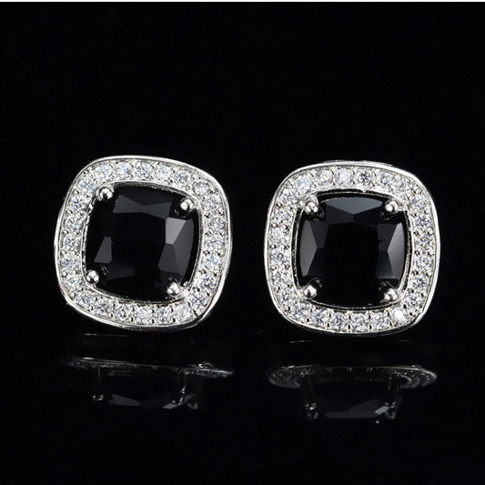 Best-selling Micro Set Stud Earrings Best-selling AAA Zirconia Earrings Decorative Jewelry for Europe and America High-end Ear Accessories Square Set Diamond Stud Earrings