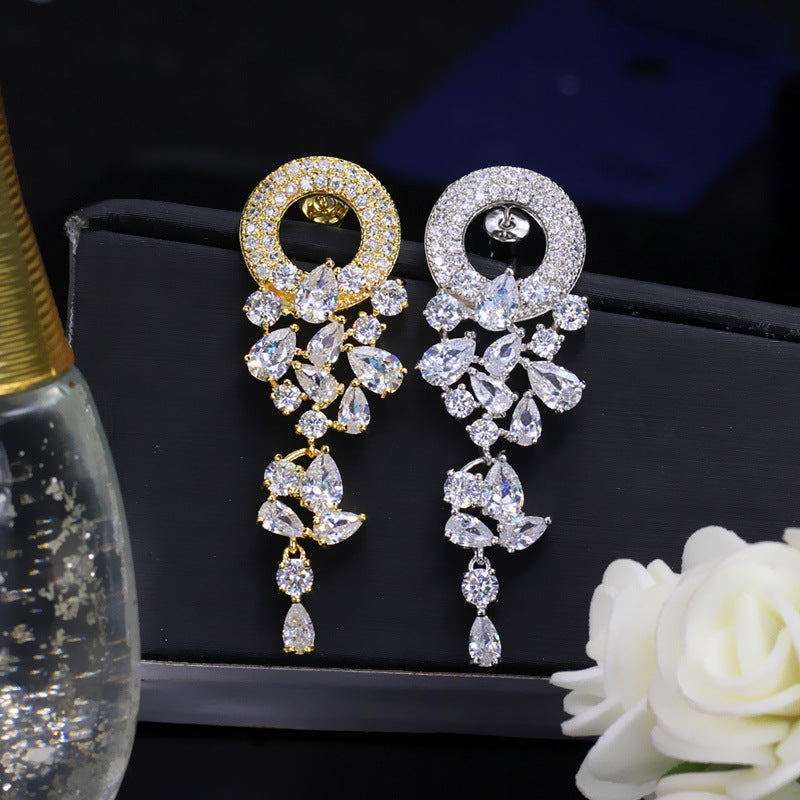 New multi-color garland series earrings with AAA zirconia and sparkling diamond accents