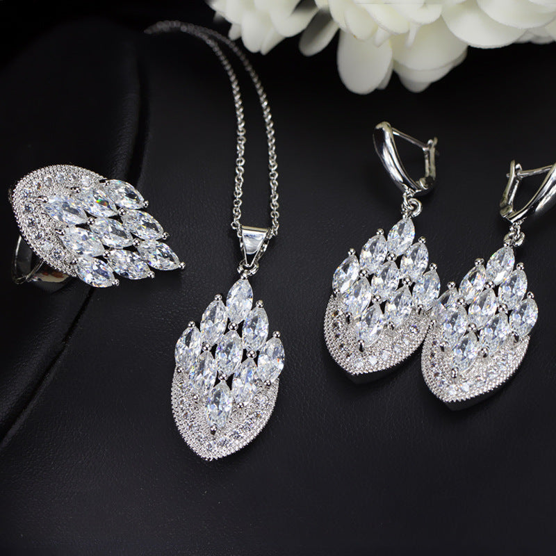 European and American style zircon jewelry set Wholesale bridesmaid and wedding accessories for photo studios and photography props