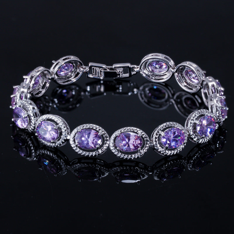 Korean version micro-set jewelry accessory AAA zirconia bracelet wholesale Fashionable classic 18K zirconia bracelet for women