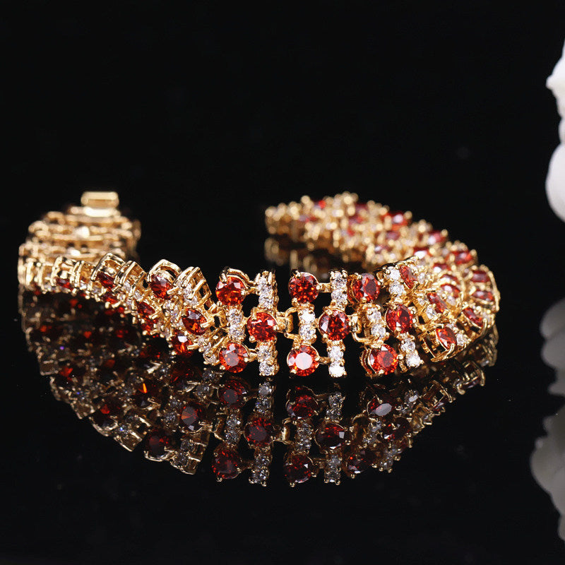 European and American style bracelet and necklace fashionable jewelry AAA zircon bracelet