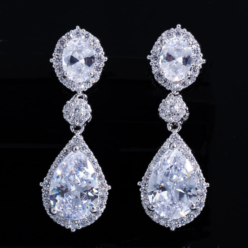Fashion Korean-style stud earrings - exquisite micro-set zirconia jewelry - exclusive store quality