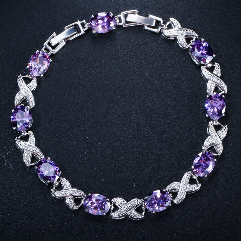 Korean-style fashionable trend bracelet,high-end AAA zirconia multi-color option elegant women's jewelry accessory
