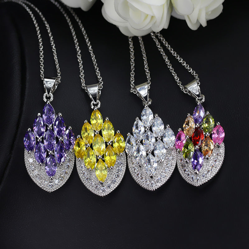 European and American style zircon jewelry set Wholesale bridesmaid and wedding accessories for photo studios and photography props