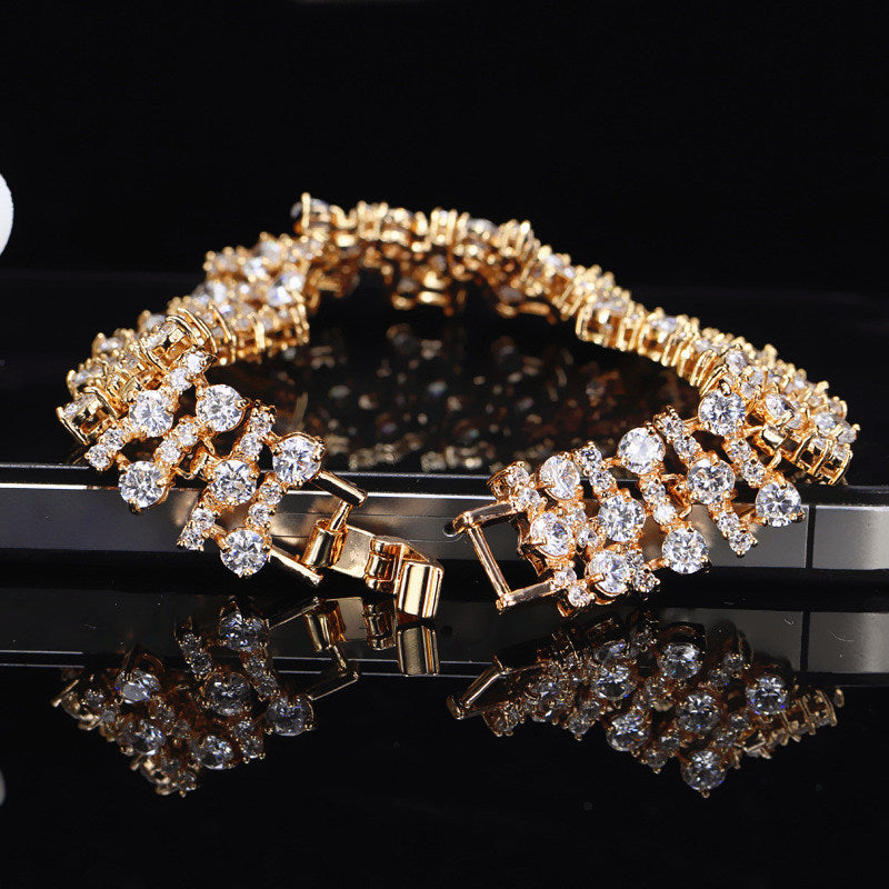 European and American style bracelet and necklace fashionable jewelry AAA zircon bracelet