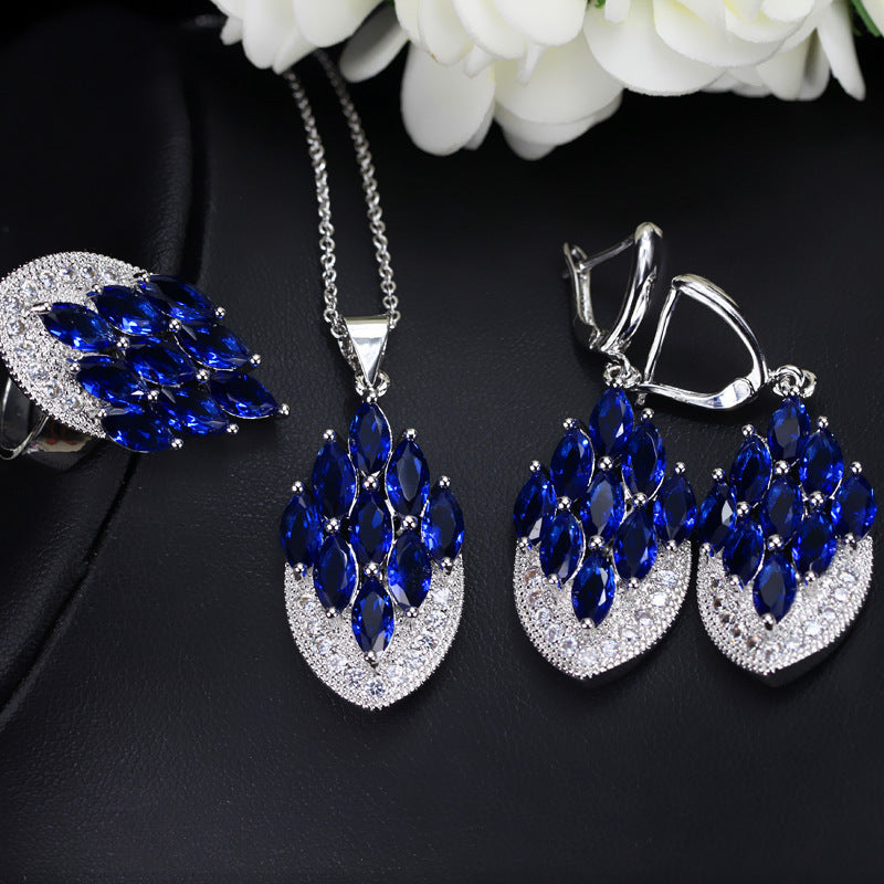 European and American style zircon jewelry set Wholesale bridesmaid and wedding accessories for photo studios and photography props