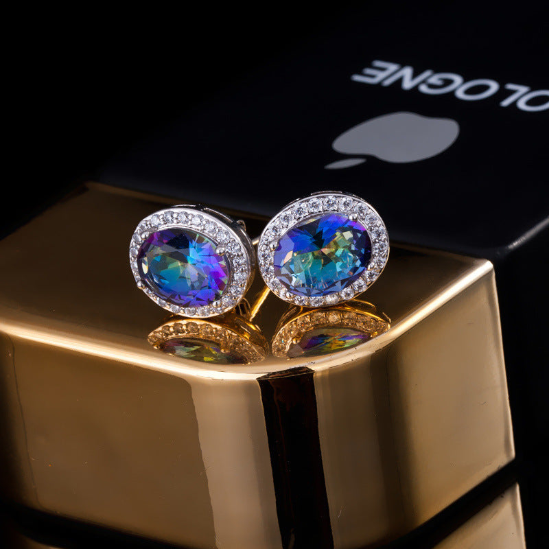 Micro-set stud earrings - Best-selling AAA zirconia earrings for wholesale High-end earrings from Europe and America with diamond inlays