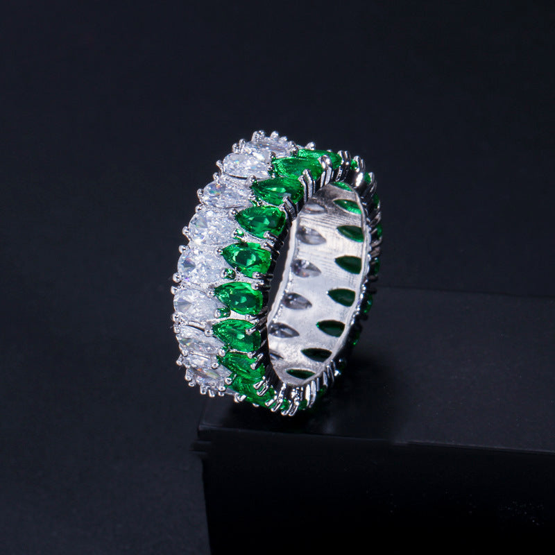 European and American fashion AAA zircon bracelet - perfect accessory for the bride's banquet Set includes necklace earrings ring and bracelet