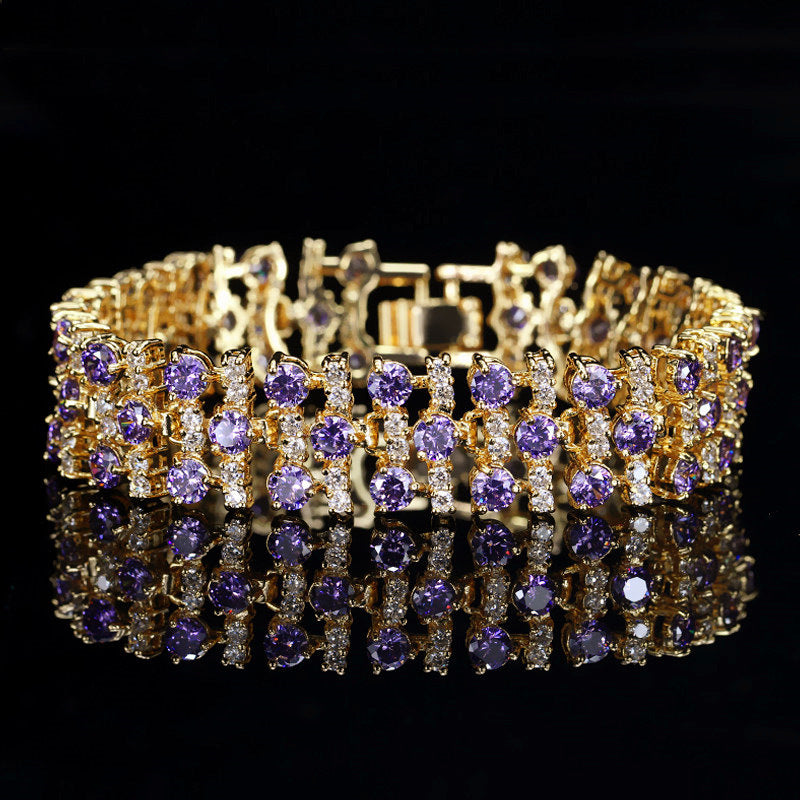 European and American style bracelet and necklace fashionable jewelry AAA zircon bracelet