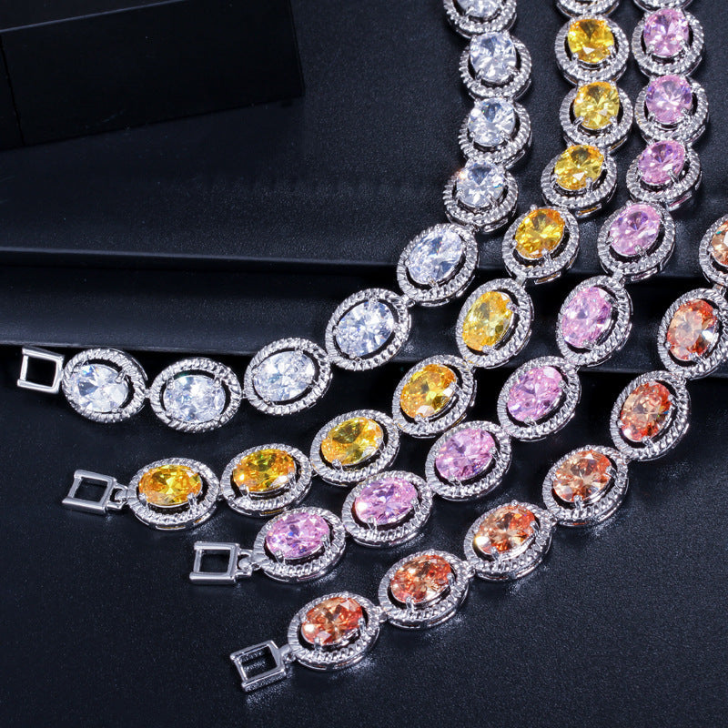 Korean version micro-set jewelry accessory AAA zirconia bracelet wholesale Fashionable classic 18K zirconia bracelet for women