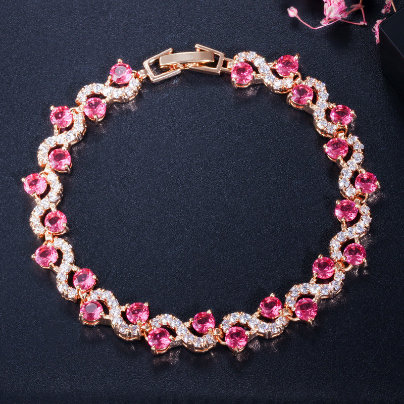 Best-selling versatile jewelry wholesale Environmentally friendly copper electroplated gold zirconia exquisite bracelet