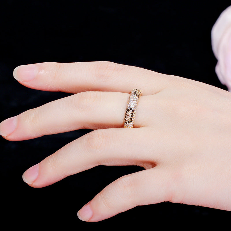 Hot-selling new minimalist and exquisite diamond-zirconia ring Environmentally friendly copper electroplated color-lasting accessory
