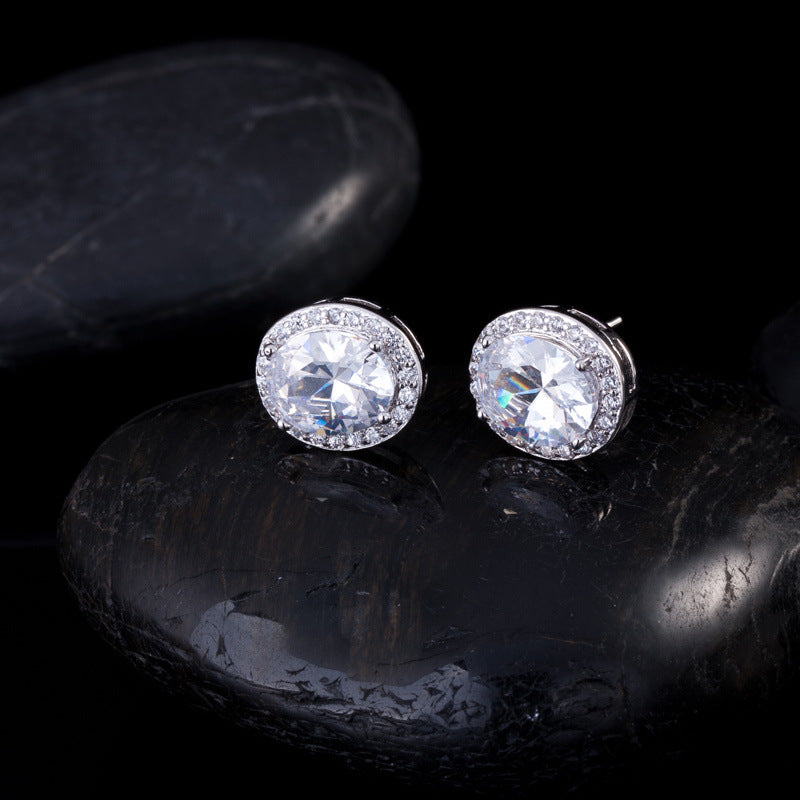 Micro-set stud earrings - Best-selling AAA zirconia earrings for wholesale High-end earrings from Europe and America with diamond inlays