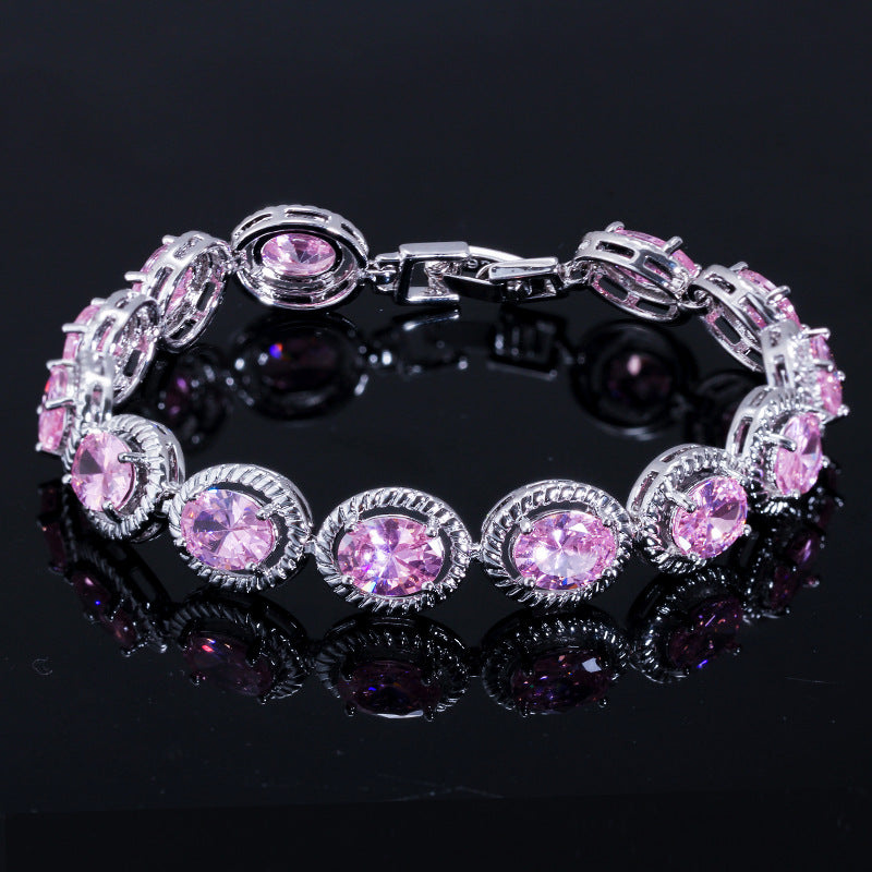 Korean version micro-set jewelry accessory AAA zirconia bracelet wholesale Fashionable classic 18K zirconia bracelet for women