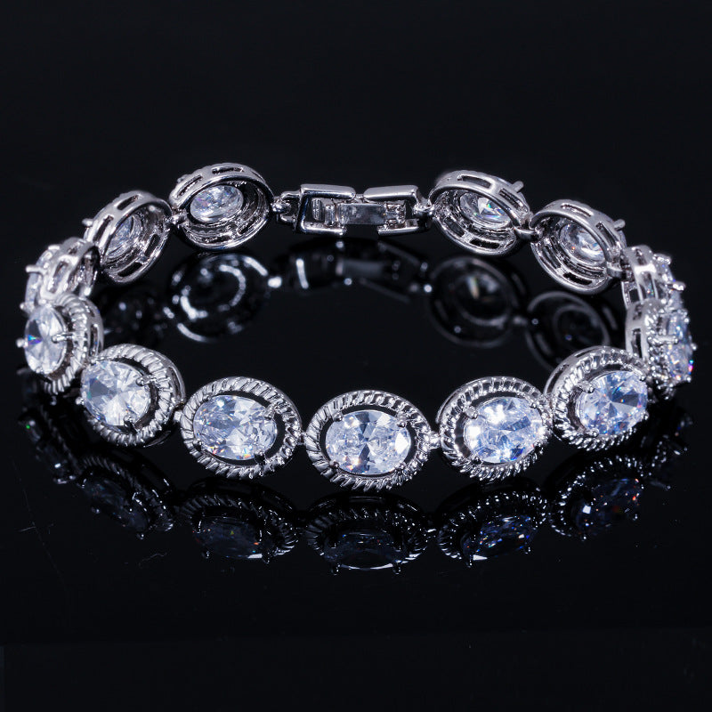 Korean version micro-set jewelry accessory AAA zirconia bracelet wholesale Fashionable classic 18K zirconia bracelet for women