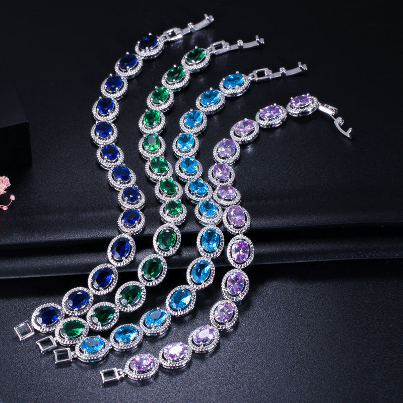 Korean version micro-set jewelry accessory AAA zirconia bracelet wholesale Fashionable classic 18K zirconia bracelet for women