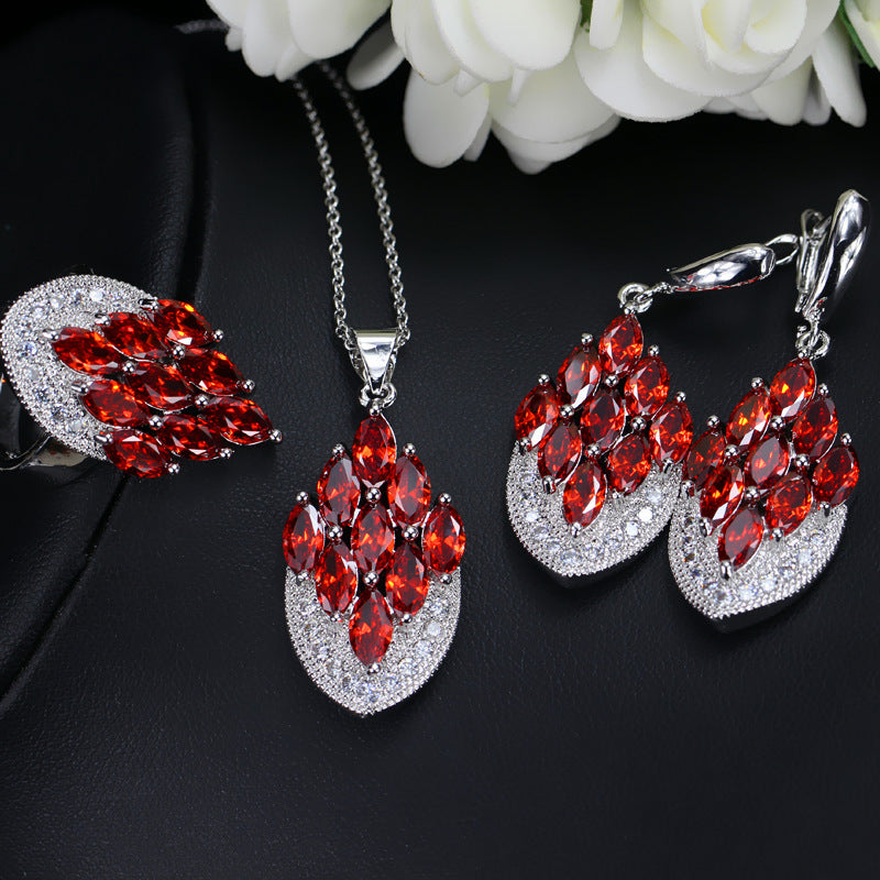 European and American style zircon jewelry set Wholesale bridesmaid and wedding accessories for photo studios and photography props