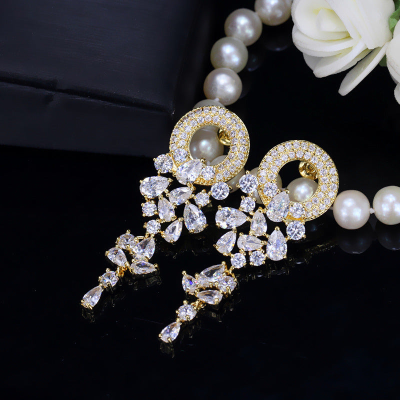New multi-color garland series earrings with AAA zirconia and sparkling diamond accents