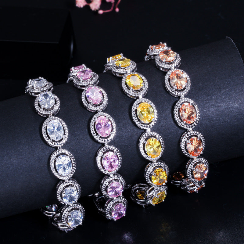 Korean version micro-set jewelry accessory AAA zirconia bracelet wholesale Fashionable classic 18K zirconia bracelet for women