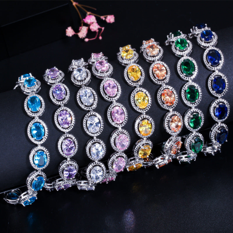 Korean version micro-set jewelry accessory AAA zirconia bracelet wholesale Fashionable classic 18K zirconia bracelet for women