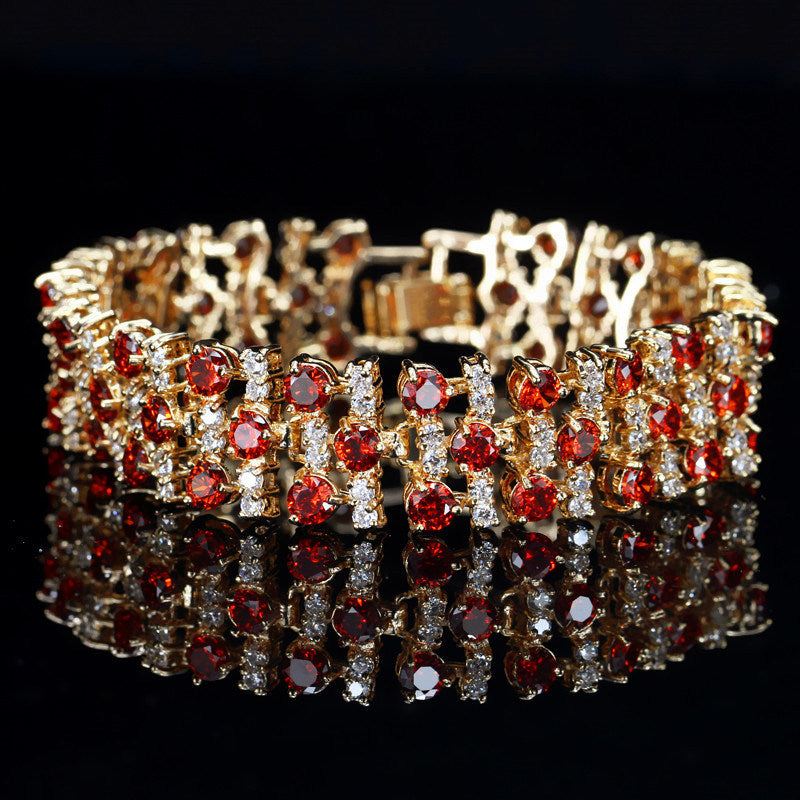 European and American style bracelet and necklace fashionable jewelry AAA zircon bracelet