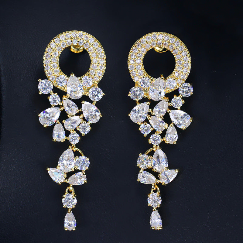 New multi-color garland series earrings with AAA zirconia and sparkling diamond accents