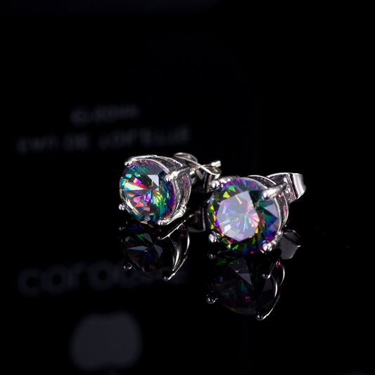 New Korean-style high-end fashionable multi-color zircon ear studs for women Popular and highly selling earrings