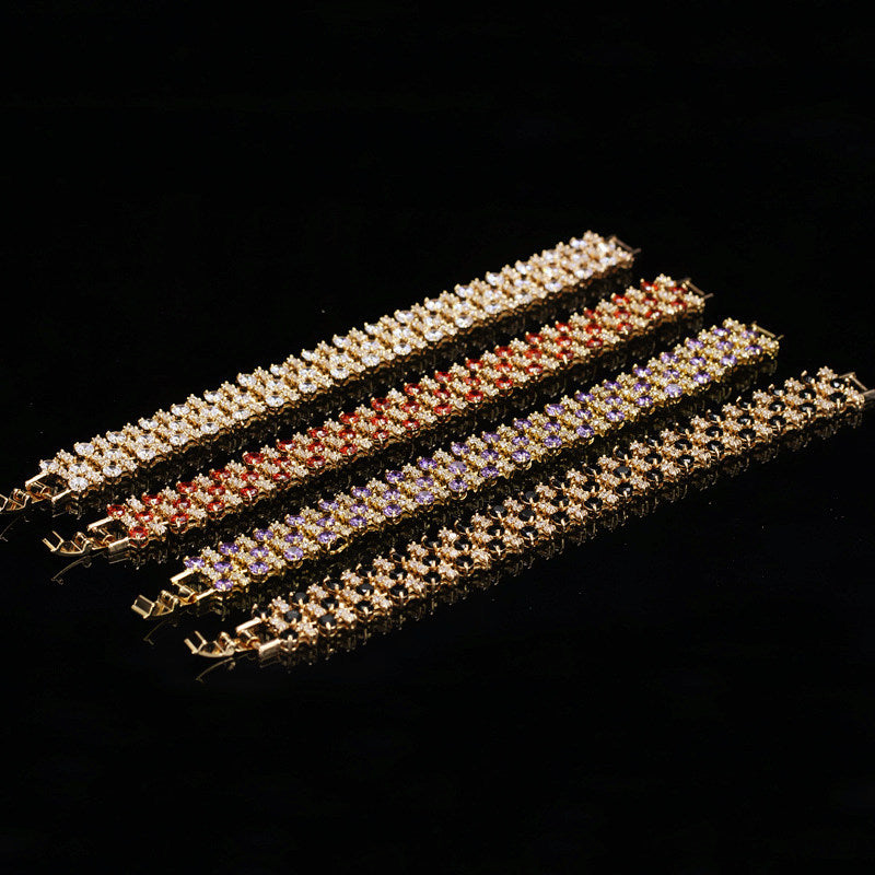 European and American style bracelet and necklace fashionable jewelry AAA zircon bracelet