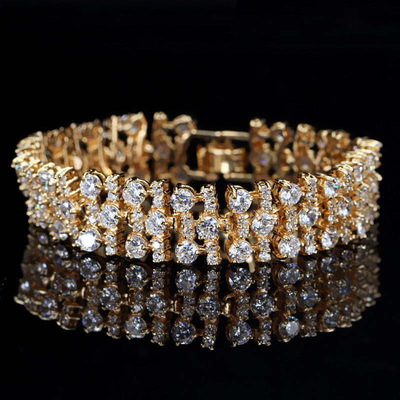 European and American style bracelet and necklace fashionable jewelry AAA zircon bracelet