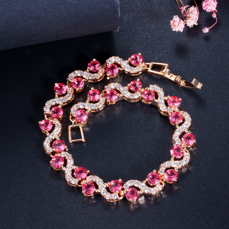 Best-selling versatile jewelry wholesale Environmentally friendly copper electroplated gold zirconia exquisite bracelet
