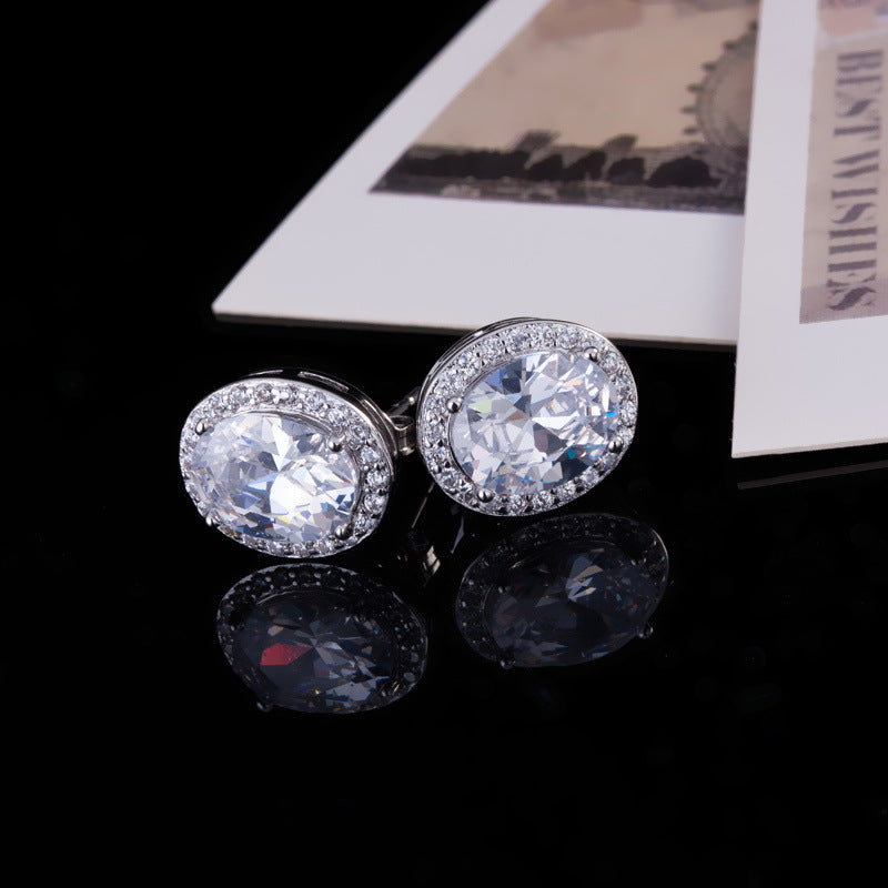 Micro-set stud earrings - Best-selling AAA zirconia earrings for wholesale High-end earrings from Europe and America with diamond inlays