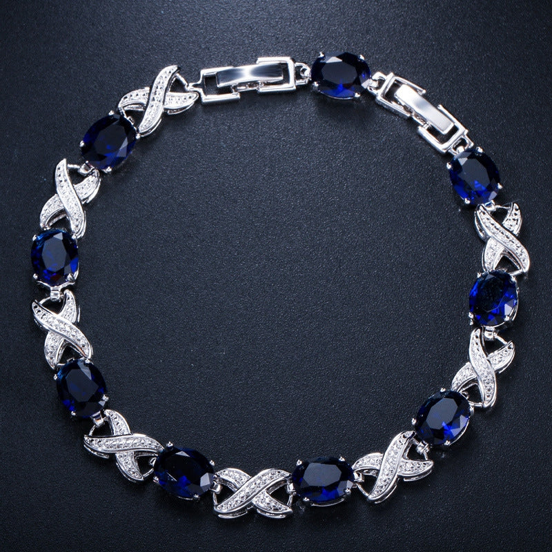 Korean-style fashionable trend bracelet,high-end AAA zirconia multi-color option elegant women's jewelry accessory